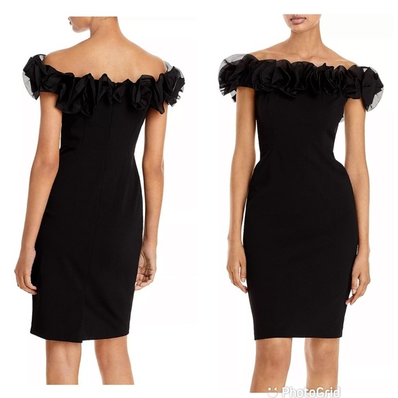 Aidan Mattox Ruffled Off-the-Shoulder Dress - Picture 1 of 8